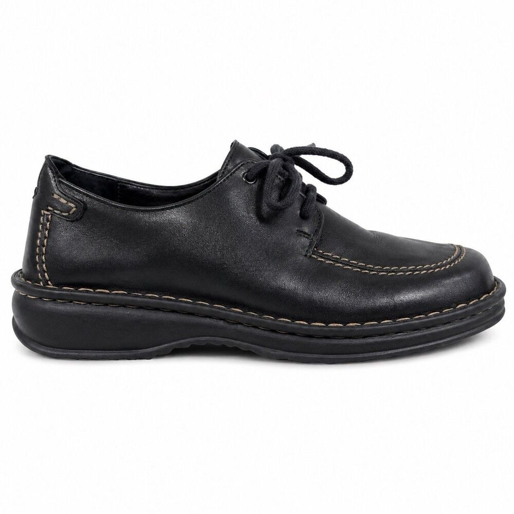 Joseph Seibel Oxfords Women EU 37 Black Leather Comfort Casual Work Office Shoes